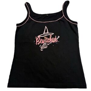 Bewitched Novelty black with pink details cami tank top